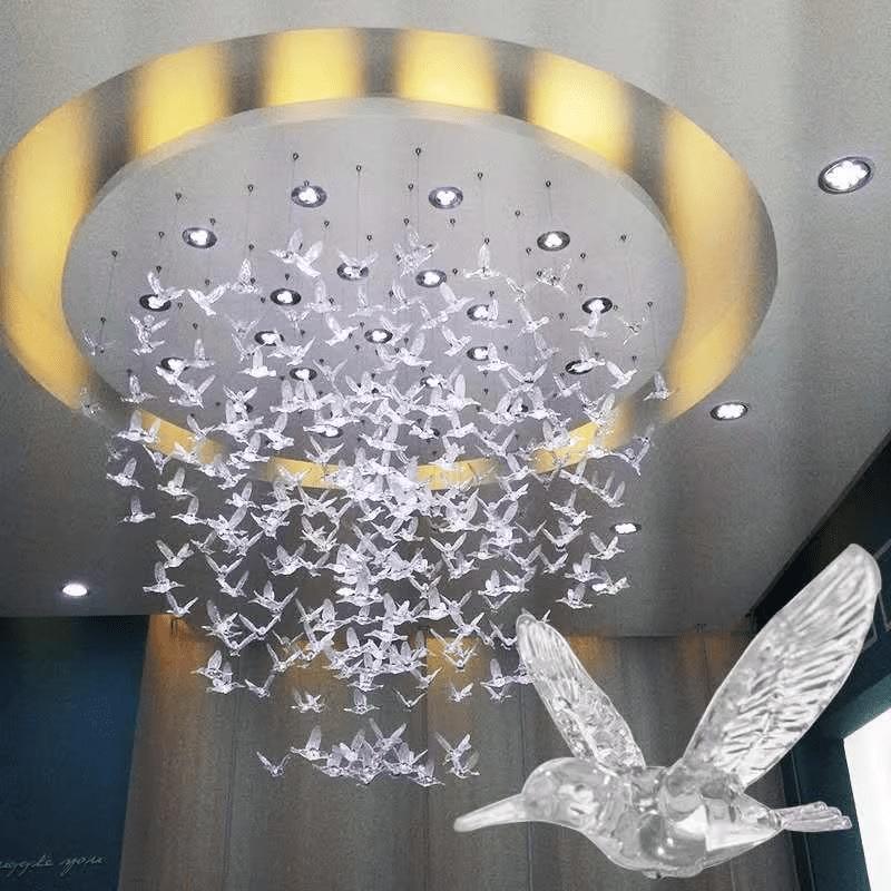 Creative Acrylic Hummingbird Wedding Transparent Crystal Bird Decoration Pendant