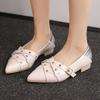 Spring Pointed Women's Shoes Flat-soled Single Shoes Rivet Belt Buckle Commuting Versatile Temperament Women's Single Shoes Comfortable College Style