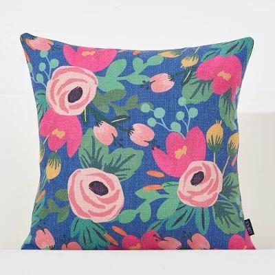 Colorful Flowers Throw Pillow Cover For Office Home Decor Sofa Car Cushion Cover Floral Print Pillow Case Square Cushion Case