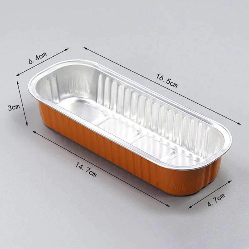 10pcs 200ml Aluminum Foil Loaf Pans With Lids Rectangle Non-Stick Baking Tins Bread Packing Container Disposable Bakeware Molds
