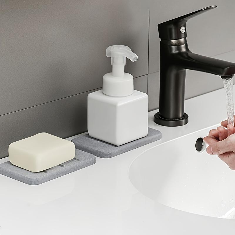 1pc Diatom Mud Soap Pad Super Absorbent Quick Drying Soap Dish Mat Bathroom Countertop Non-slip Soap Storage Rack