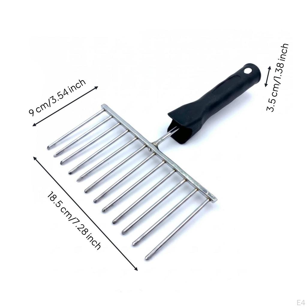 Stainless Steel Graining Comb Metal Tines FineToothed Texture Tool Rectangular Head Texturing