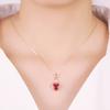 Exquisite Russian Purple Gold 585 Peach Heart Shiny Pendant Women'S Versatile Exquisite Necklace Rose Gold Plated Clavicle Chain