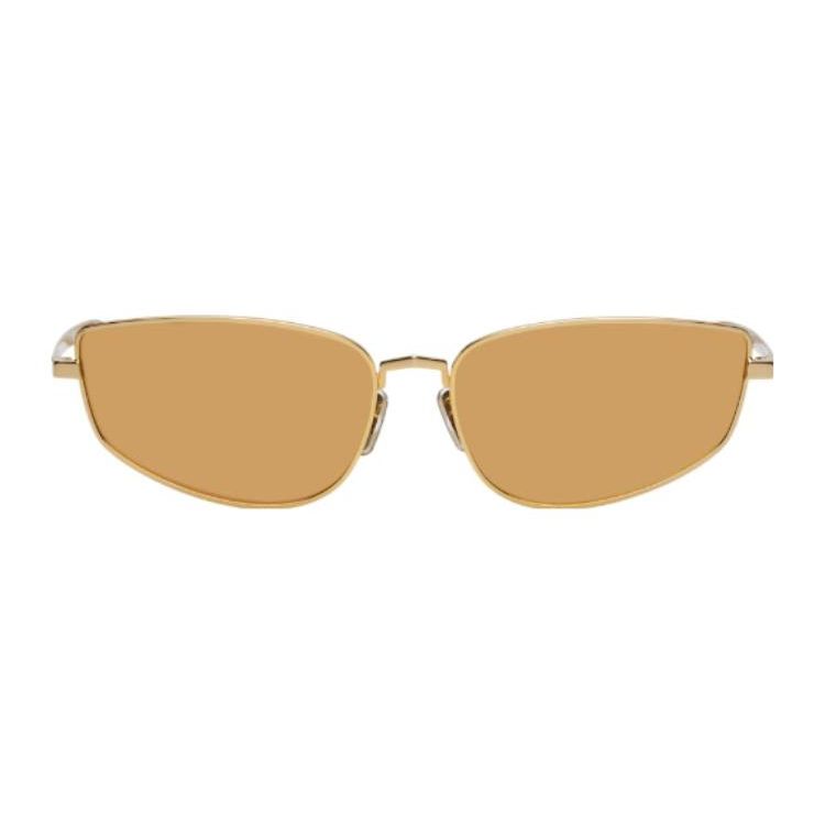 Givenchy Mirror Leg Inner Side Letter Mark Metal Irregular Shape Sunglasses Men sunglasses Gold GV40005U192337100468 61,Gold