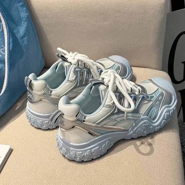 Fashion sports moral training shoes heightening mesh splicing dad shoes autumn and winter versatile platform hiking shoes sports shoes single shoes