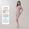 Women's Plus Size Double-Sided Flannel Underwear Set - Pure Cotton, Thick Round Neck Base Layer for Autumn and Winter