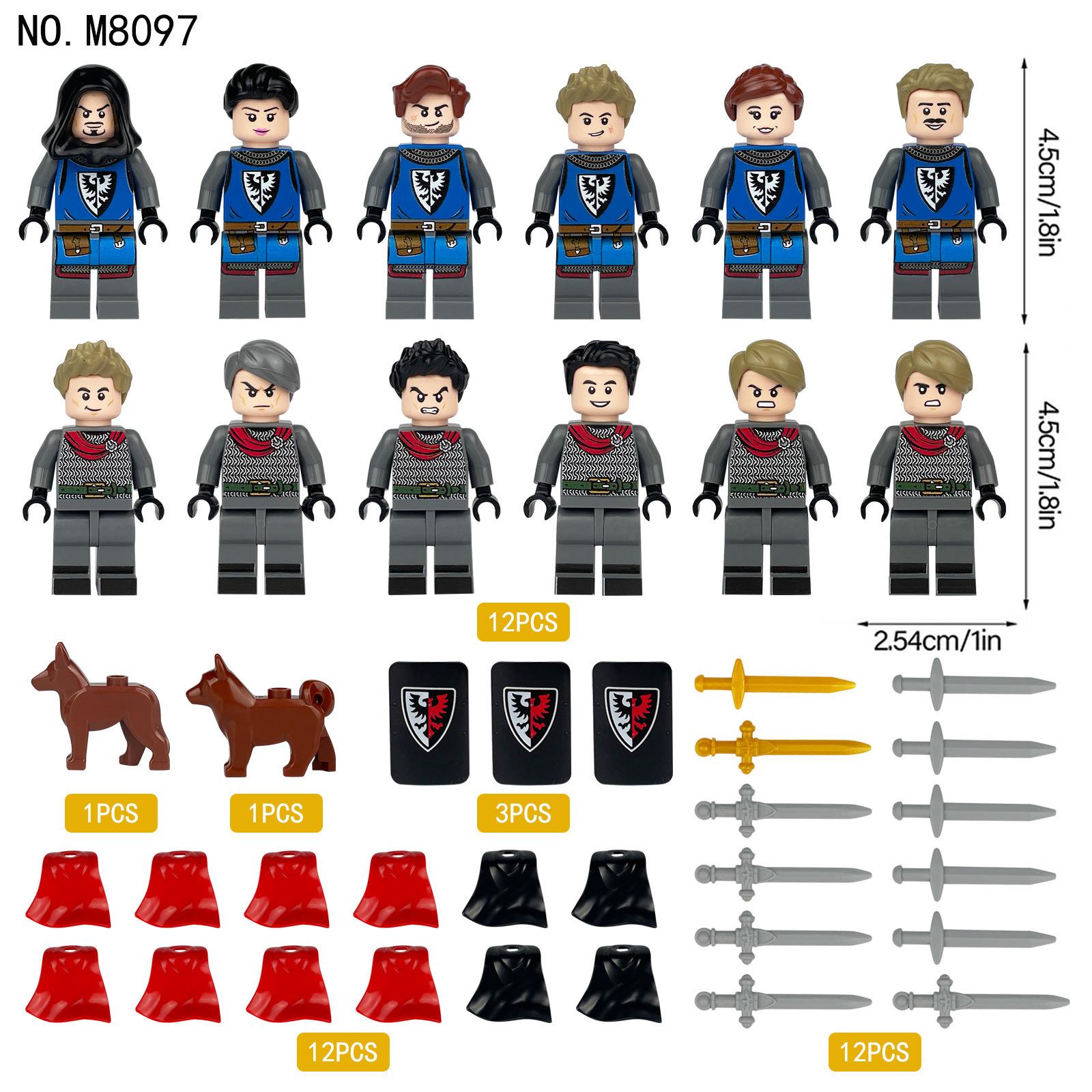M8097 Cartoon Doll Medieval Doll Model Ancient Roman Soldier Officer Children Building Block