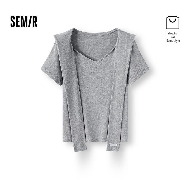 Semir Women s V-Neck Slim Fit Short Sleeve T-Shirt XL