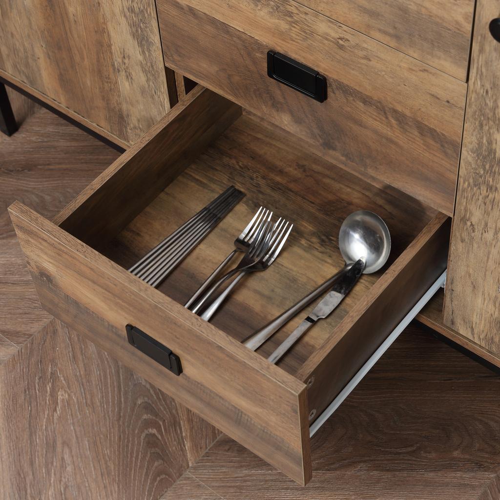 Modern Mango Wood-Effect Sideboard