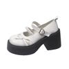 Spring Round Toe Pumps Chunky Women Mary Janes Shoes Platform Single Shoe for Women Dress Students Women's Lolita Heeled Shoes