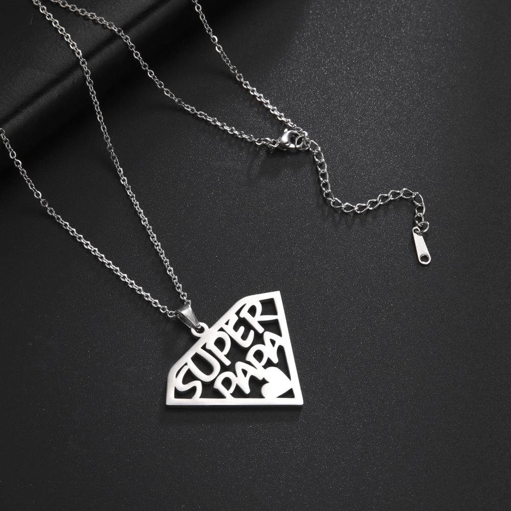 Cazador Halskette mit Anhänger „Super Papa Mama“ für Männer, Papa, Frau, Edelstahlschmuck, Geschenke für Mutter, Vatertag, Großhandel
