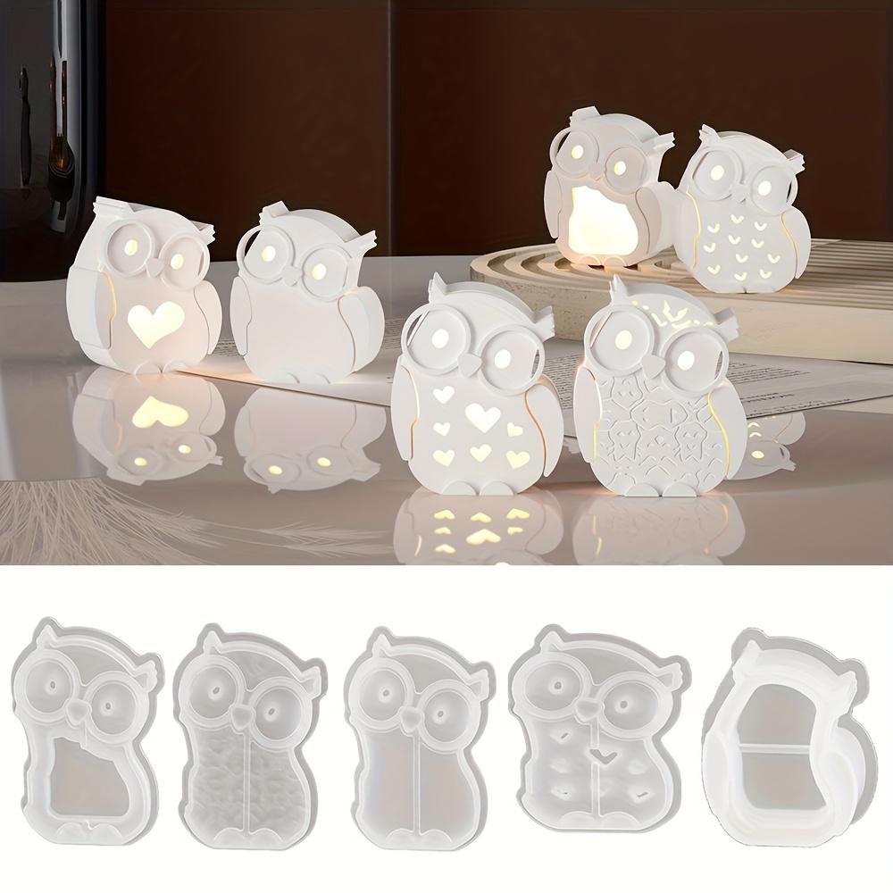 

Halloween Hollow Owl Shaped Lamp Silhouette Silicone Mold Atmosphere Lamp Gift Box Candle Base Molds Plaster Craft Home Decor