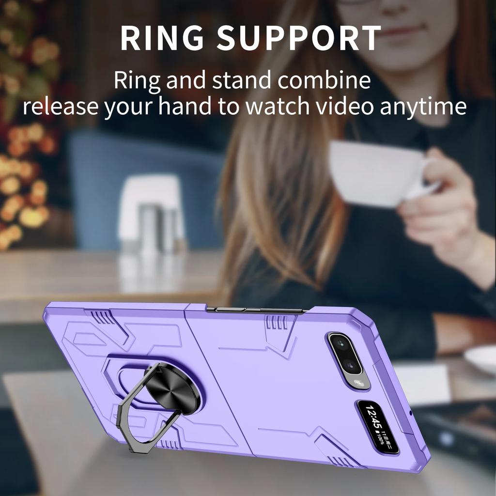Anti-Drop Finger Ring Folding Coque Case for Samsung Galaxy Z Flip 3 5 2 Flip5 Flip2 Flip4 Flip 4 Flip3 5G Hard Cover Fundas