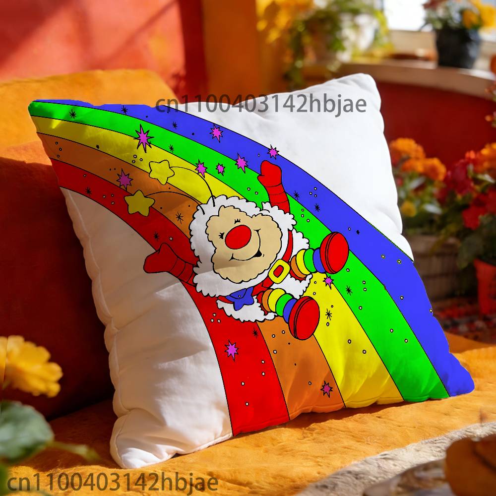 R-Rainbow B-Brite Throw Pillow Case For 45x45cm 55x55cm 30x30cm Square Car Pillowcase Home Bedchamber Decor Gift