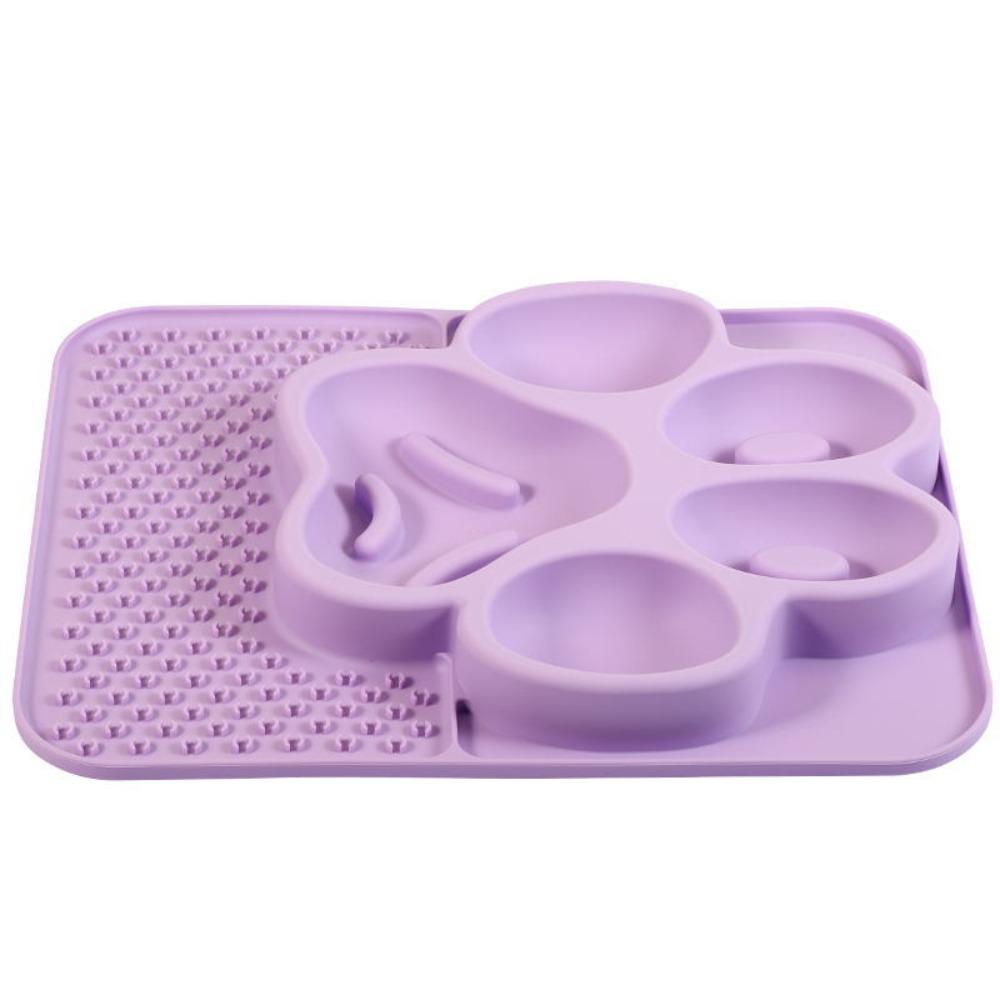 

Non-slip Pet Slow Feeder Bowl Silicone Pet Canning Lick Tray Cat Food Bowl for Kitten Puppy фиолетовый