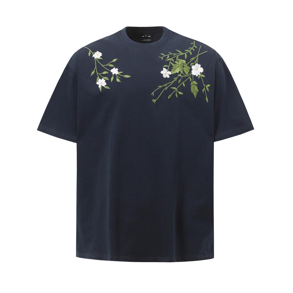 Men's Versatile Printed T-shirt 2025 Summer Loose Trendy Men's Round Neck Top