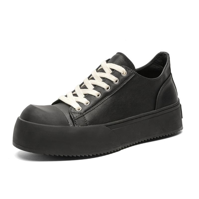 Big Head Shoes Casual Board Shoes Men and Women Couple Derby Shoes Platform Heightening Leather Shoes Men's Commuter Board Shoes 14326-J