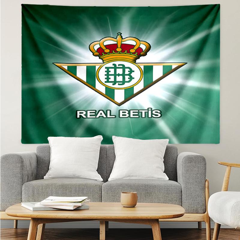 Real Betis Crest Lightning Tapestry, Unique Design Tapestry, Suitable for Bedroom,Livingroom, Playroom,Heartwarming Fan Holiday Gifts