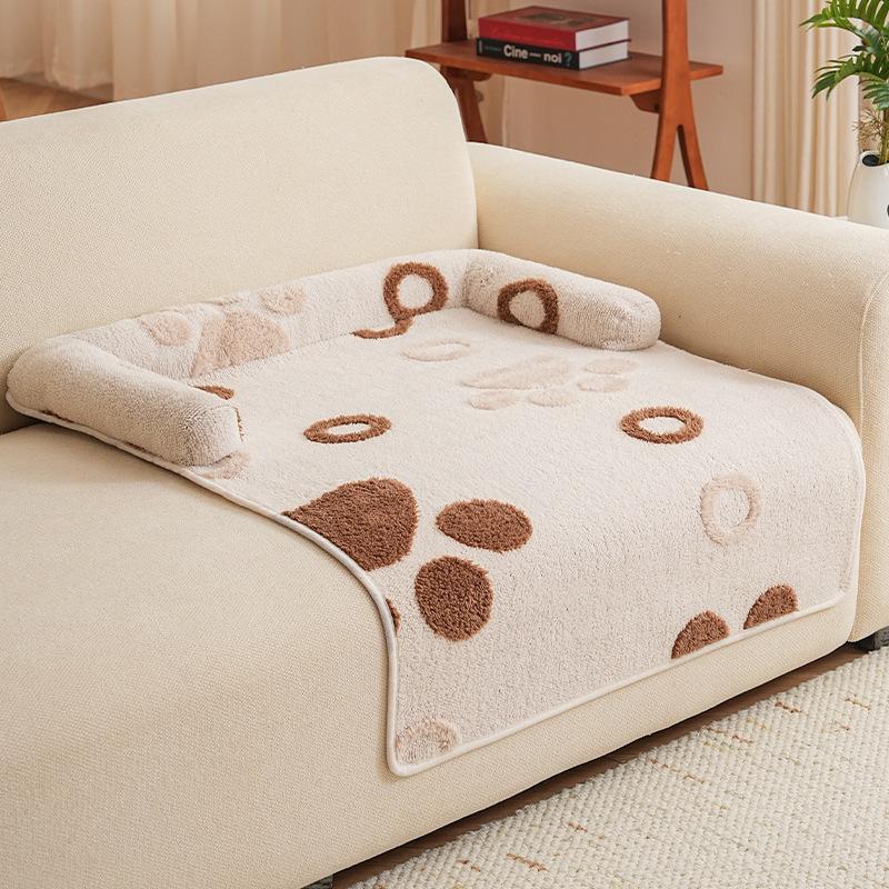 Plush Anti-Scratch Non-Slip Pet Mat for Cats & Dogs - Thickened Sofa Dog Bed