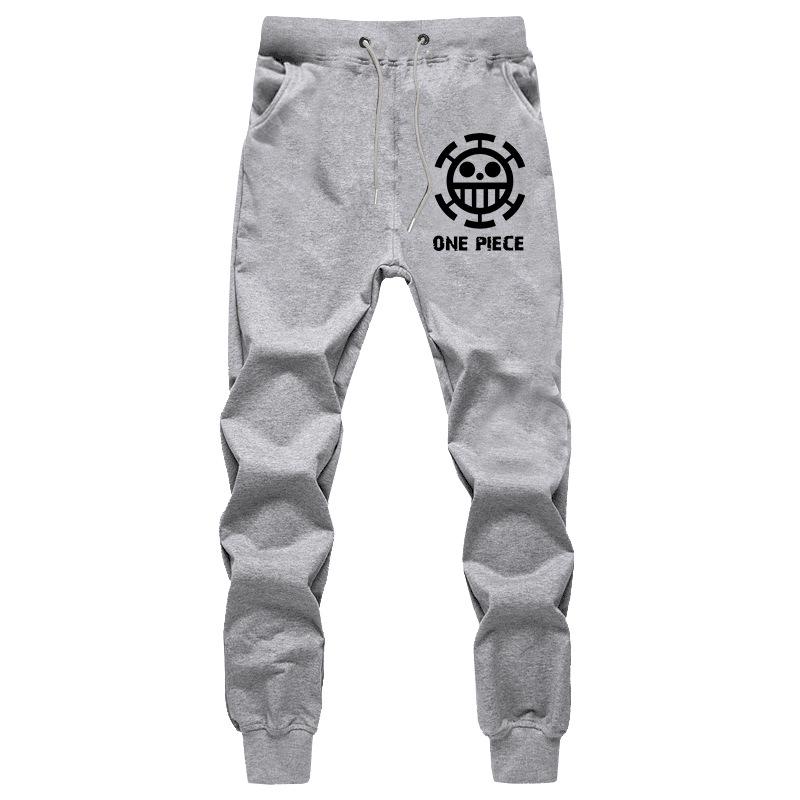 One Piece Anime Ležérní tepláky se stahovací šňůrkou - S motivem Trafalgar Law, Luffyho a Bělovouse, Ideální pro páry, Jarní a podzimní nošení