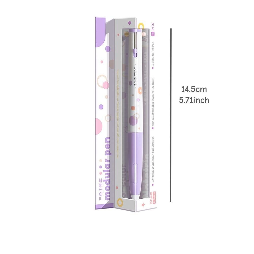 1 Stück Mehrfarbiger 3-in-1 Einziehbarer Gel-Tintenroller 0,5 mm Kugelschreiber Modulare Stifte Glattes Schreiben Multifunktion für Notizen Schreibwaren