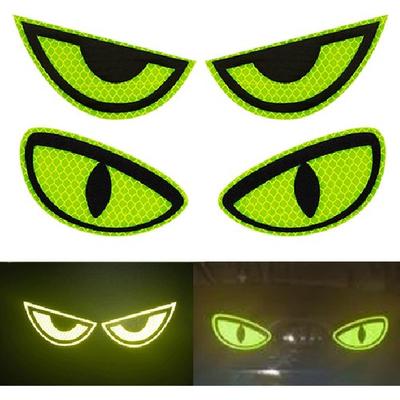 2 Pack Car Stickers Eye Yellow Night Safety Driving Round Sharp Eyes 2 Pcs