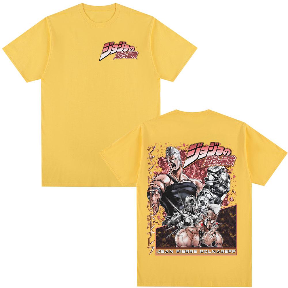 

2026 Anime JoJo Bizarre Adventure Jan Pierre Polnareff Parentchild Tshirts Clothing Fashion Casual Short Sleeves T Shirts Tops S