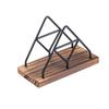 Contemporary Serviette Storage Case Modern Table Napkin Stand Functional  Triangular Wood Steel Kitchen Accessory