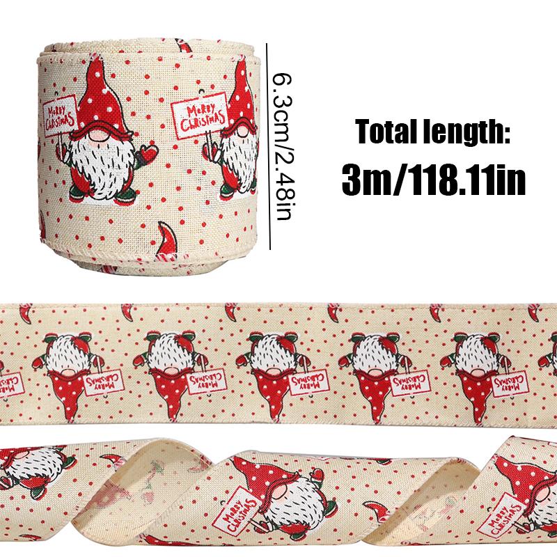 6.3cm Reusable Jute-Style Christmas Craft Ribbon Polyester Webbing