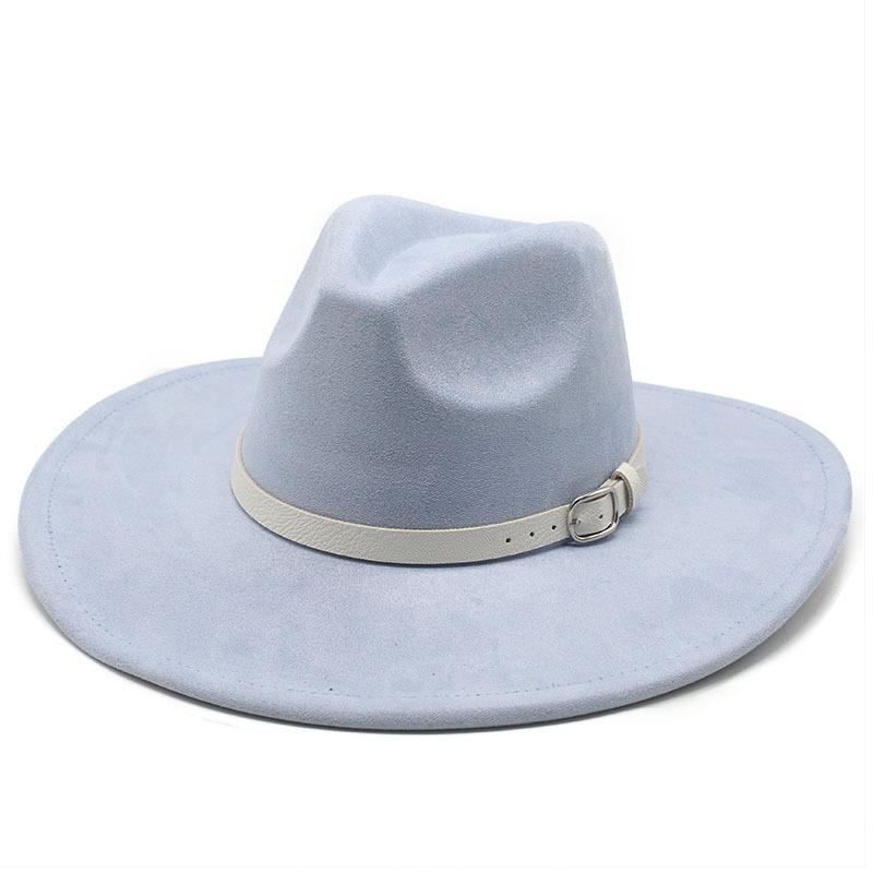 Big Edge Jazz Top Hat Women'S 9Cm Brim Suede Peach Heart Top Fringed Hat