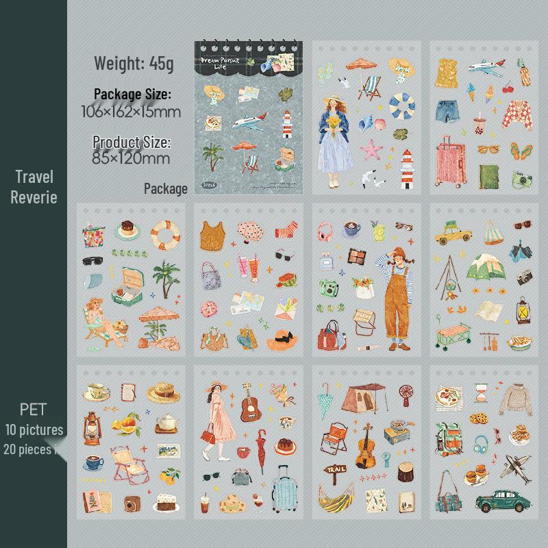 Dream Chasing Ketchup Sticker Book: Creative Scenery and DIY Collage Decoration