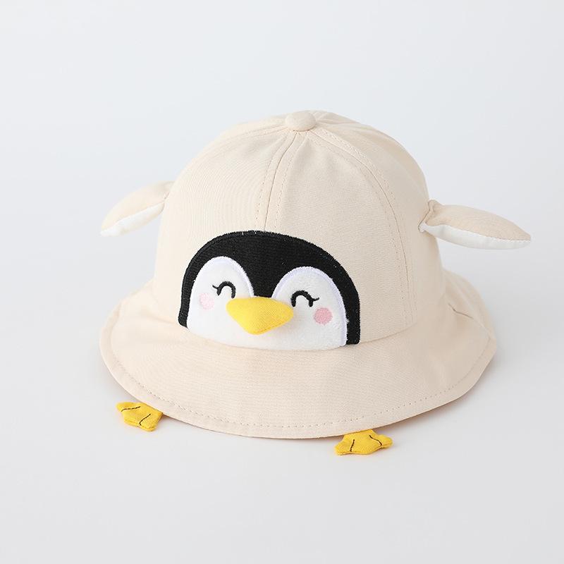 Cute Penguin Bucket Hat for Babies Soft Sun Protection Visor Cap Cartoon Design for Spring and Autumn Lightweight
