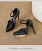 721-3 Black Patent Leather 12cm Stiletto Heels, Pointed Toe, Waterproof Platform, Fashionable Nightclub/Work Shoes for Women.