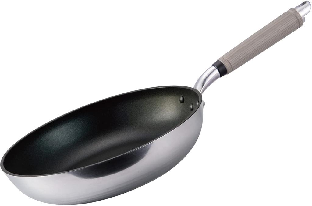 Hokuriku Aluminum 28cm Lightweight Aluminum Frying Pan, Gas Stove Compatible, Made In Japan, Deep, Lightest In the Series, Even Heating, Time-Saving