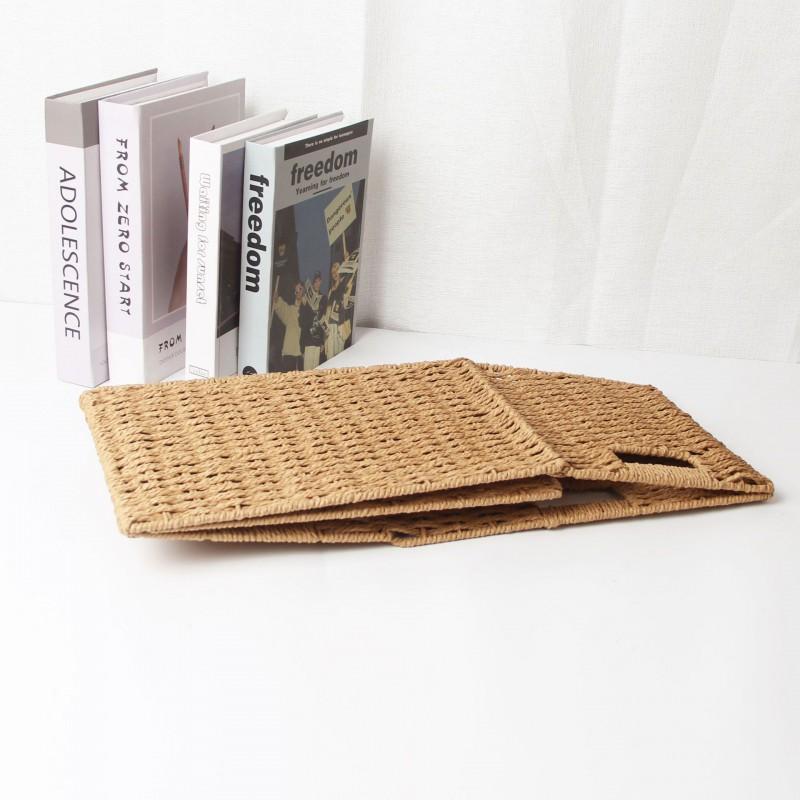 Foldable Wabi-Sabi Style Paper Rope Storage Basket Closet Living Room Bedroom Organizing