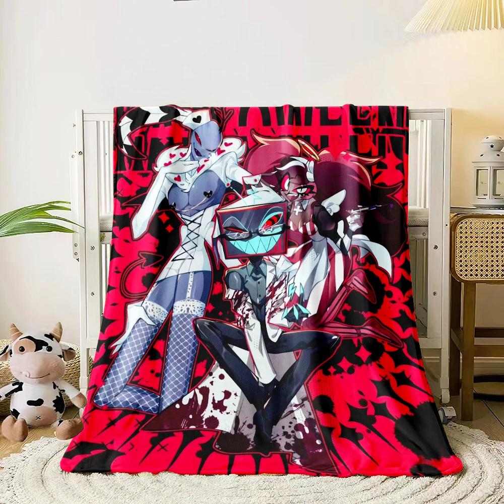 Hazbin Hotel Cartoon Printed Blanket,Lightweight Flannel Throw for Sofa, Bed, Travel, Camping, Livingroom, Office, Couch,Chair