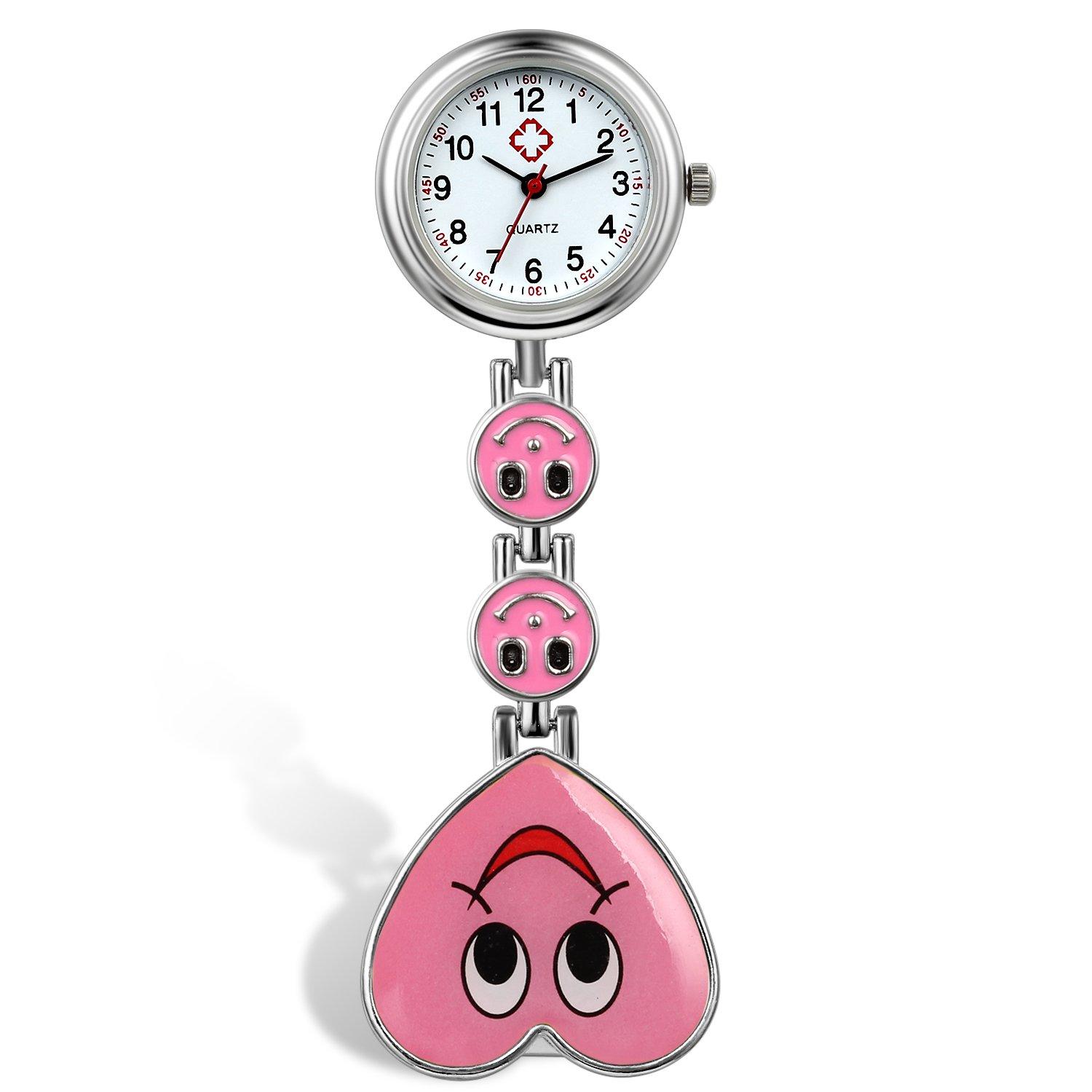 

Lancardo Nurse Watch, Карманные часы, Часы для медсестры, Тип зажима, Унисекс, Аналоговый дисплей, Водонепроницаемые, Милые, Улыбка, Форма сердца, Доступно 7 цветов,