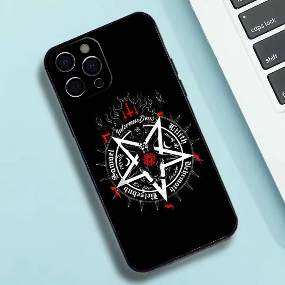 Gothic Satanic Pentagram Phone Case Silicone Soft For IPhone 17 16 15 14 13 12 11 X XR Plus Pro Max Plus