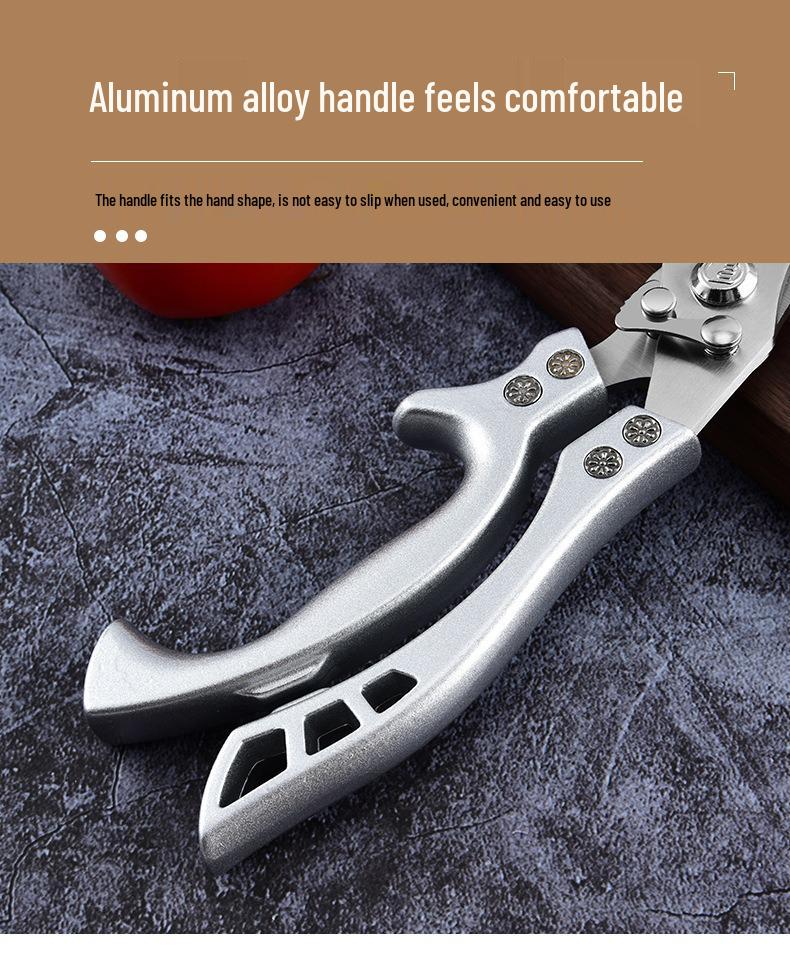Multifunctional Kitchen and Bone Shears with Plastic and Aluminum Handle