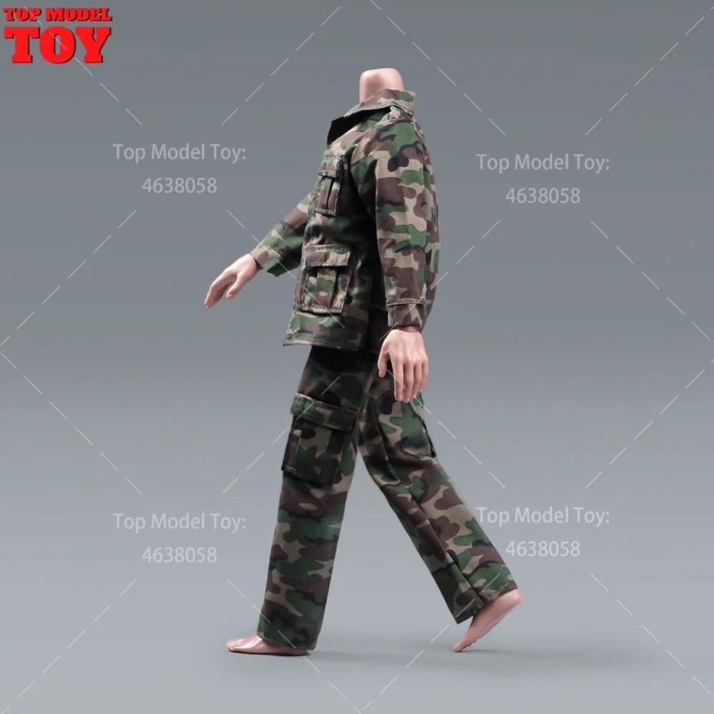 1/6 Scale Jungle Camouflage Combat Uniforms Coat Pants Clothes Set Model For 12" Male Soldier Action Figure Body Dolls Toy