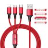 Woven 3-in-1 Mini Charging Cable with Laser Logo for Apple, Huawei, Type-C Devices