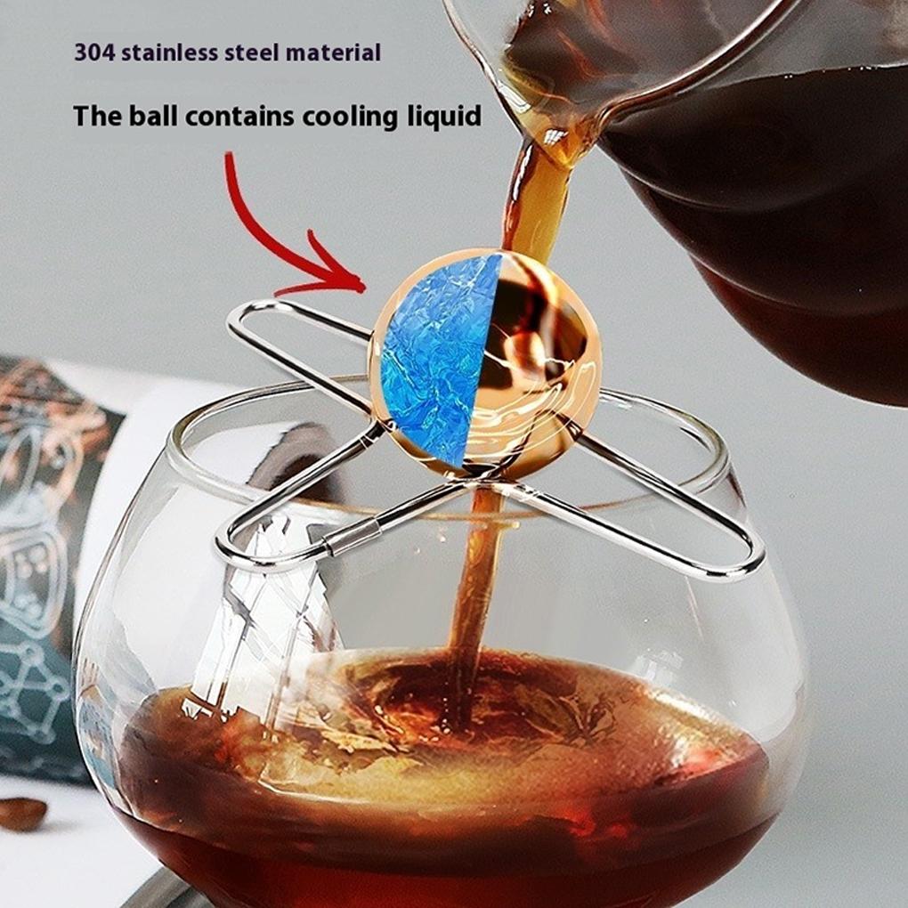 Coffee Lovers Stainless Steel Chilling Ball Premium Metal Ball And Coffee Ball For Chill With Cooling Ball Stand Ice