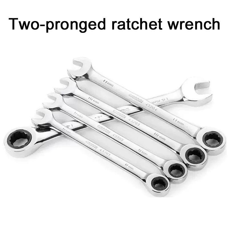 1pcs  Reversible Dual-purpose ratchet wrench Ratchet Socket Spanner Nut Repair Tools 6mm-19mm