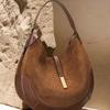 Retro Shoulder & Crossbody Tote Bag - Large Capacity Crescent Handbag