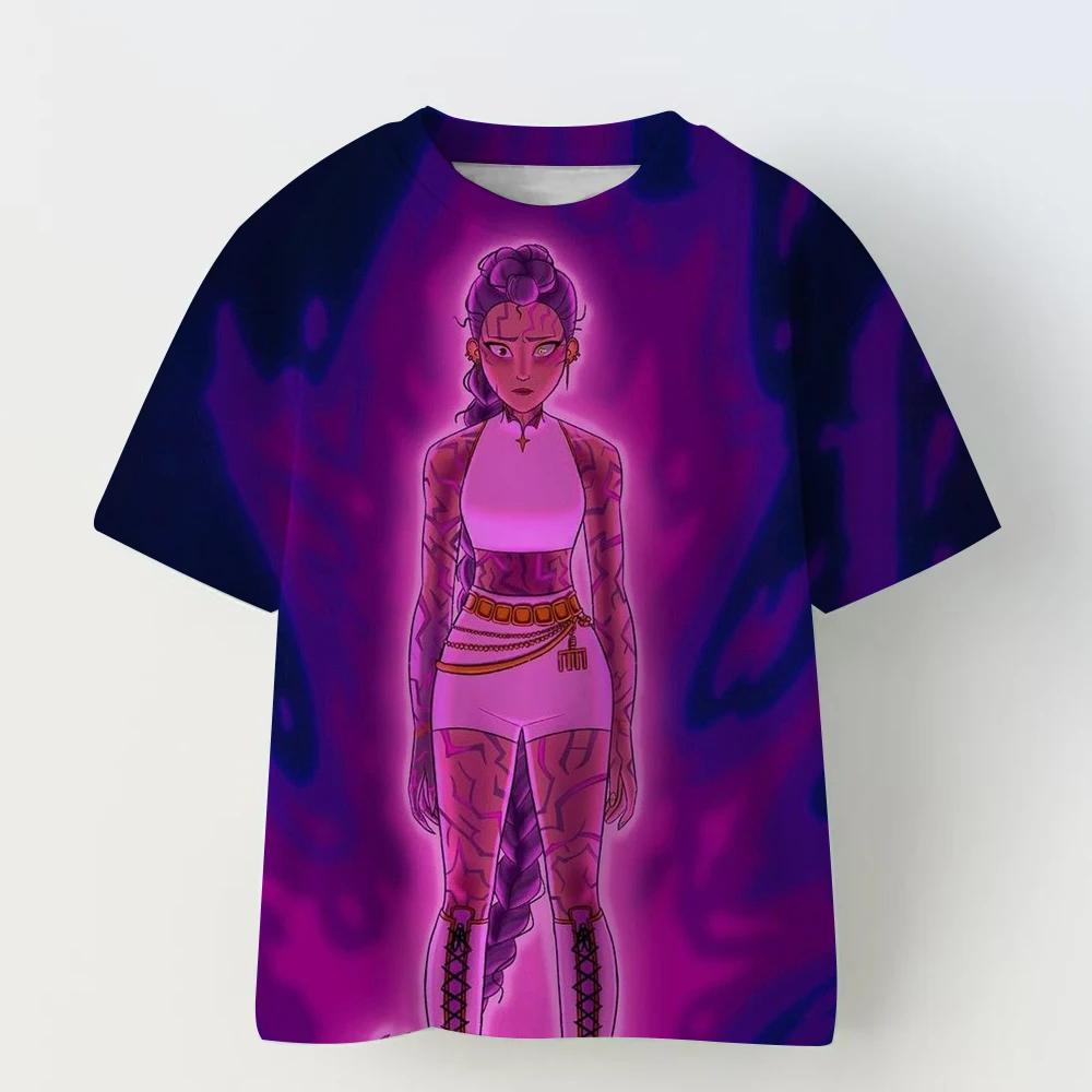 2025 Bestselling Girl Kpop Witch Hunting Group Children's 3D Printed Short Sleeved Summer Children's Soft T-shirt Fashionable