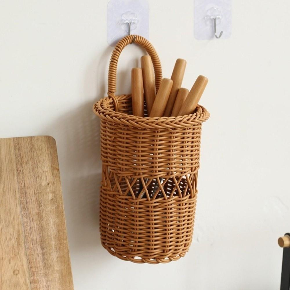 Rust-Resistant Wall Mounted Storage Basket Rustic Style Flower Bucket Flower Vase  Living Room