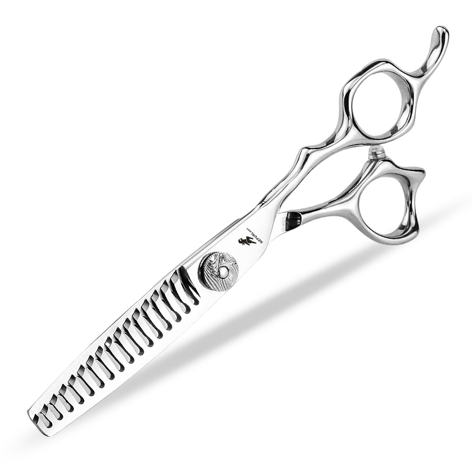 6.0 Inch Nimpson Double Tooth Hair Scissors, Double Tooth Hair Removal Volume 15% For Hair Salons Double-sided fishbone teeth