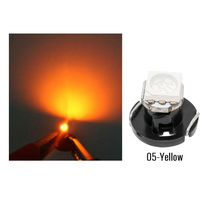 10 Stück T4.7 T4 5050 SMD LED Neo Wedge Armaturenbrett Instrumentencluster Licht Mode Auto Panel Anzeige Tacho Armaturenbrett Glühbirne 7 Farben#294303