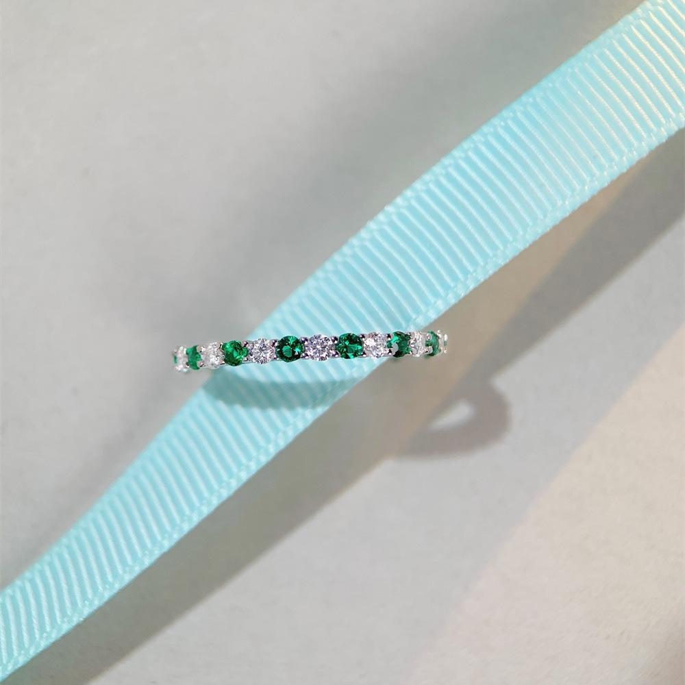 2022 High Carbon Diamond S925 Sterling Silver Zircon Ring for Women - Stylish Inter-Diamond Design