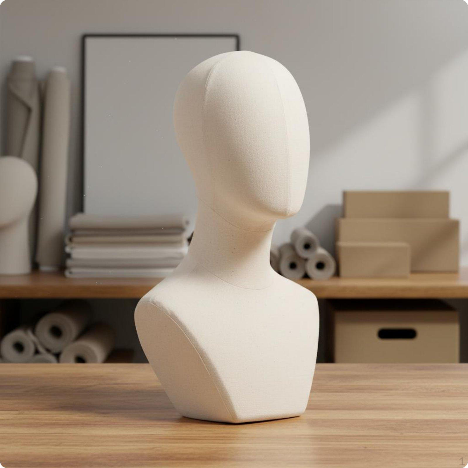 Hairpiece Display Head PinFriendly Surface Mannequin Cosplay Styling Hat Bust Linen with Bust